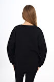 Kız Çocuk Kalpli A Baskılı 3 İplik Sweatshirt 7-13 Yaş Lx270