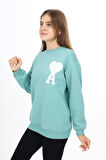 Kız Çocuk Kalpli A Baskılı 3 İplik Sweatshirt 7-13 Yaş Lx270