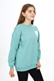 Kız Çocuk Kalpli A Baskılı 3 İplik Sweatshirt 7-13 Yaş Lx270