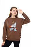Kız Çocuk Baskılı 3 İplik Sweatshirt 7-13 Yaş Lx287