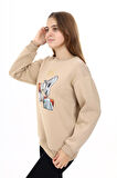 Kız Çocuk Baskılı 3 İplik Sweatshirt 7-13 Yaş Lx287