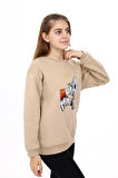 Kız Çocuk Baskılı 3 İplik Sweatshirt 7-13 Yaş Lx287