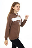 Kız Çocuk Garnili Kapüşonlu Sweatshirt Hoodie 7-13 Yaş Lx275