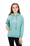 Kız Çocuk Kanguru Cepli Kapüşonlu Sweatshirt Hoodie  7-13 Yaş Lx278
