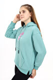 Kız Çocuk Kanguru Cepli Kapüşonlu Sweatshirt Hoodie  7-13 Yaş Lx278