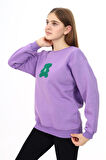 Kız Çocuk Nakış Baskılı Sweatshirt  7-13 Yaş Lx289