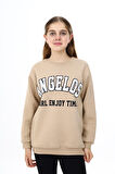 Kız Çocuk Yazı Baskılı 3 İplik Sweatshirt 7-13 Yaş Lx289