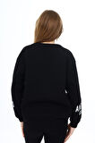 Kız Çocuk Yaka ve Bilek Baskılı 3 İplik Sweatshirt 7-13 Yaş Lx294