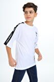 Erkek Çocuk Kol Şerit Garnili T-Shirt 9-14 Yaş Lx7063