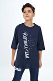 Erkek Çocuk Pile Detaylı T-Shirt 9-14 Yaş Lx7065