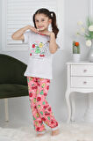 Kız Çocuk Meyve Baskılı Pijama Takımı 3-11 Yaş 6073-74