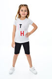 Kız Çocuk Kısa Taytlı Takım (T-shirt+Tayt) 3-13 Yaş Zu101