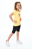 Kız Çocuk Kısa Taytlı Takım (T-shirt+Tayt) 3-13 Yaş Zu101