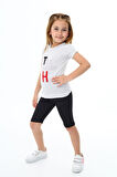 Kız Çocuk Kısa Taytlı Takım (T-shirt+Tayt) 3-13 Yaş Zu101