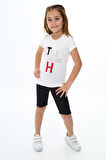 Kız Çocuk Kısa Taytlı Takım (T-shirt+Tayt) 3-13 Yaş Zu101