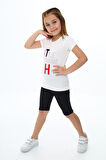 Kız Çocuk Kısa Taytlı Takım (T-shirt+Tayt) 3-13 Yaş Zu101