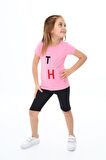 Kız Çocuk Kısa Taytlı Takım (T-shirt+Tayt) 3-13 Yaş Zu101