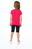 Kız Çocuk Kısa Taytlı Takım (T-shirt+Tayt) 3-13 Yaş Zu101