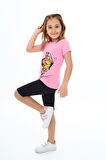Kız Çocuk Kelebek Baskılı Kısa Taytlı Takım Px104