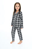 Kız Çocuk Ekose Pijama Takımı 3-16 Yaş 12156