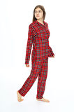 Kız Çocuk Ekose Pijama Takımı 12164