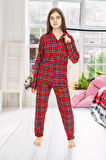 Kız Çocuk Ekose Pijama Takımı 12164
