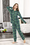 Kız Çocuk Ekose Pijama Takımı 12165