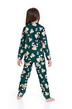Kız Çocuk Ayıcık Baskılı Pijama Takımı 12167