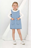 Kız Çocuk 2'li Jean Elbise (Jean Elbise+Bady Sweat) 12169