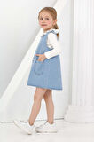 Kız Çocuk 2'li Jean Elbise (Jean Elbise+Bady Sweat) 12169