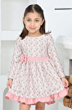 Kız Çocuk Fırfırlı Ve Fiyonklu Elbise 12173