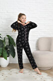 Anne-Kız Pat Yakalı ve Düğme Kapamalı Pijama Takımı 12286