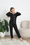 Anne-Kız Pat Yakalı ve Düğme Kapamalı Pijama Takımı 12287