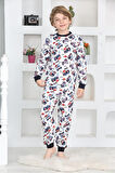Erkek Çocuk Klasik Araba Baskılı Pijama Takımı 4-7 Yaş 12292