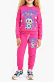 Kız Çocuk 3 İplik Şardonlu Karakter Baskılı Alt-Üst Takım-3 -10 Yaş 12411