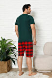Erkek Pijama Takımı - Ekose Altlı (Diz Boyu) - 12425