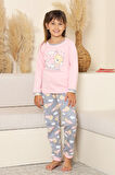 Kız Çocuk %100 Pamuk İnterlok Kumaş Pijama Takımı 11-15 Yaş 12448