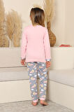 Kız Çocuk %100 Pamuk İnterlok Kumaş Pijama Takımı 11-15 Yaş 12448