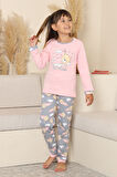 Kız Çocuk %100 Pamuk İnterlok Kumaş Pijama Takımı 11-15 Yaş 12448