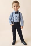 Erkek Bebek 4'lü Takım Set (Pantolon+Gömlek+Askılı Kemer+Papyon) 12631