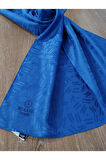 Scarfe Jakarlı Şal Mavi