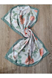 Çiçek Desenli Pamuk Şal Yeşil