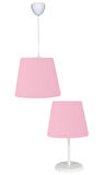 Pembe Konik 20x25 kumaş Kaplama 2,li Set Salon yatak odası Çocuk Odası Genç Ve Bebek Odası Avize Ve Abajur Seti