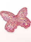 Kelebek Şeffaf Glitter Simli Moj Moj Taba Squishy Sıkma 10x8 cm Simli Sukuşi - Pembe