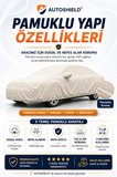 Citroen e-C4 Uyumlu Pamuklu Bez Oto Branda Araç Örtüsü Toz Koruyucu Boya Dostu