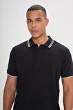 Slim Fit Dar Kesim %100 Pamuk Polo Yaka Tişört