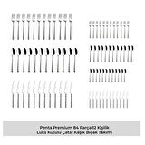  Emsan Penta 84 Parça Çatal- Kaşık- Bıçak Set-Sandıklı - 1 Emsan Penta 84 Parça Çatal- Kaşık- Bıçak Seti KUTULU