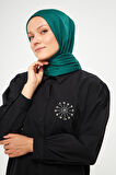 SakaFashion HASIR DESENLİ JAKARLI ŞAL - ÇAM YEŞİLİ