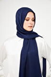 SakaFashion HASIR DESENLİ JAKARLI ŞAL - LACİVERT