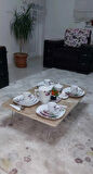 Ahşap Dikdörtgen Yer Sofrası-Hamur Açma Masası Kahverengi Mermer  60 x 90 cm